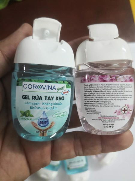 Gel rửa tay Corovina dạng chai oval 30ml